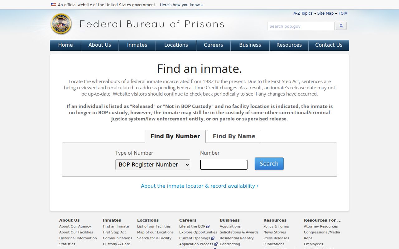 Federal Bureau of Prisons locator distinguished from Eddyville criminal records