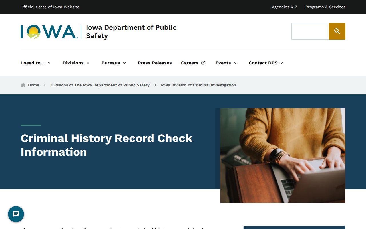 Mahaska County criminal history Iowa record check channels