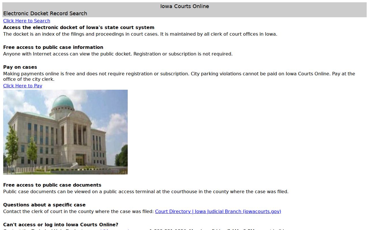 Mahaska County criminal court case search on Iowa Courts Online
