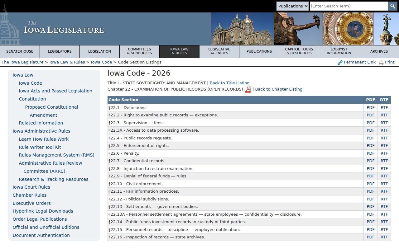 New Sharon criminal records under the current Iowa Open Records Law